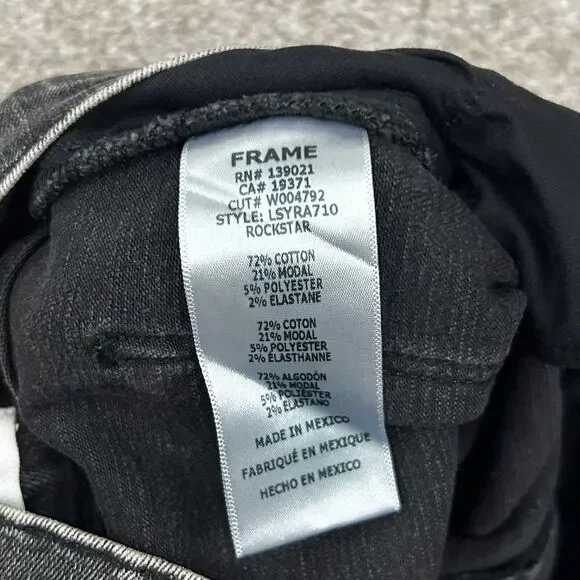 Frame Le Sylvie Slender Straight Jeans Women's‎ SZ 28 Distressed Raw Hem Stretch - Picture 5 of 10